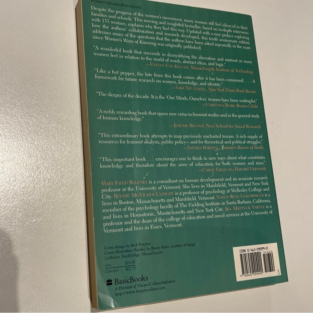 Women's Ways of Knowing: 10th Anniversary Edition book - Picture 2 of 2